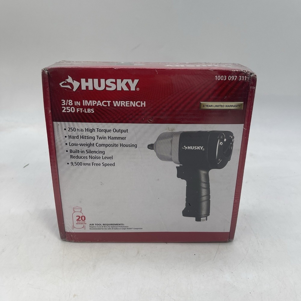 Husky 3/8 In. Impact Wrench 1001 510 370 250 FT-lbs New Sealed